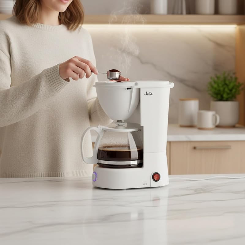 JECA1752 - Cafetera de Goteo Eléctrica 8 Tazas, Jarra de Cristal 750 ml, Filtro Permanente con Cuchara Dosificadora, Placa Calefactora, Apagado Automático, 650 W