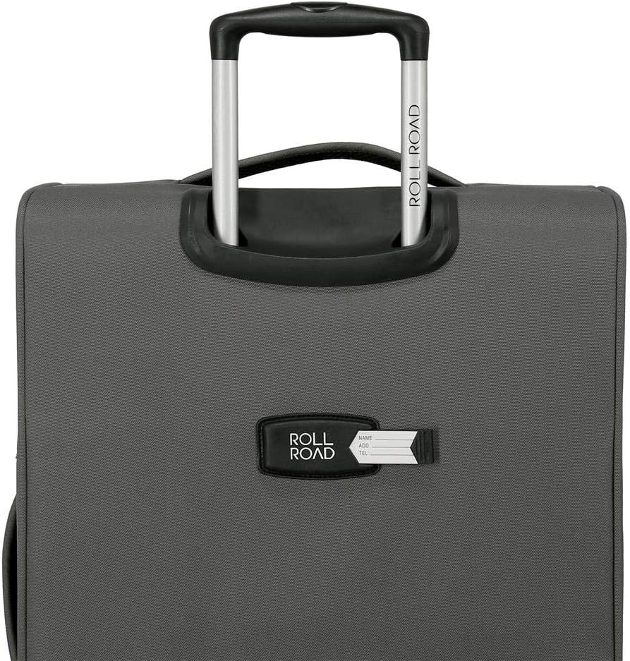 Roll Road Royce Grey Big Suitcase 48x76x29 cm Soft Polyester Combination lock 93 Litre 2.9 kg 4 Wheels - Image 3