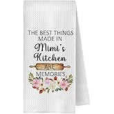 OVAcational Mimi Grandma Kitchen Towels, Mimi Grandmother Gifts for Birthday Christmas Decorative Hand Towels, Grandma Gifts from Grandkids Dish Tea Towel for Kitchen, 16x24 Inch