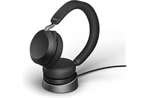 Jabra Evolve2 75 Wireless PC Headset with Charging Dock and 8-Mic Technology - Dual Foam Stereo Headphones with Advanced Acti