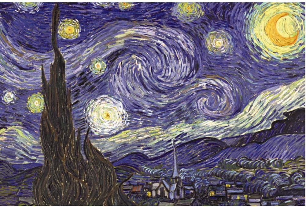 JTENGYAO Jigsaw Puzzle 1000 Pieces Artwork Mini Puzzle Intellective Educational Toy for Adults and Children Gift (Van Gogh starry sky)