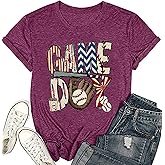 Game Day Baseball Shirt Women Baseball Mom Tshirt Casual Short Sleeve Shirts for Summer