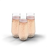 TOSSWARE POP 9 oz. Diamond Plastic Champagne Flute Set - Clear Plastic Champagne Glasses for Parties - Shatterproof & BPA-Free - Premium Quality, Disposable & Recyclable - Set of 12