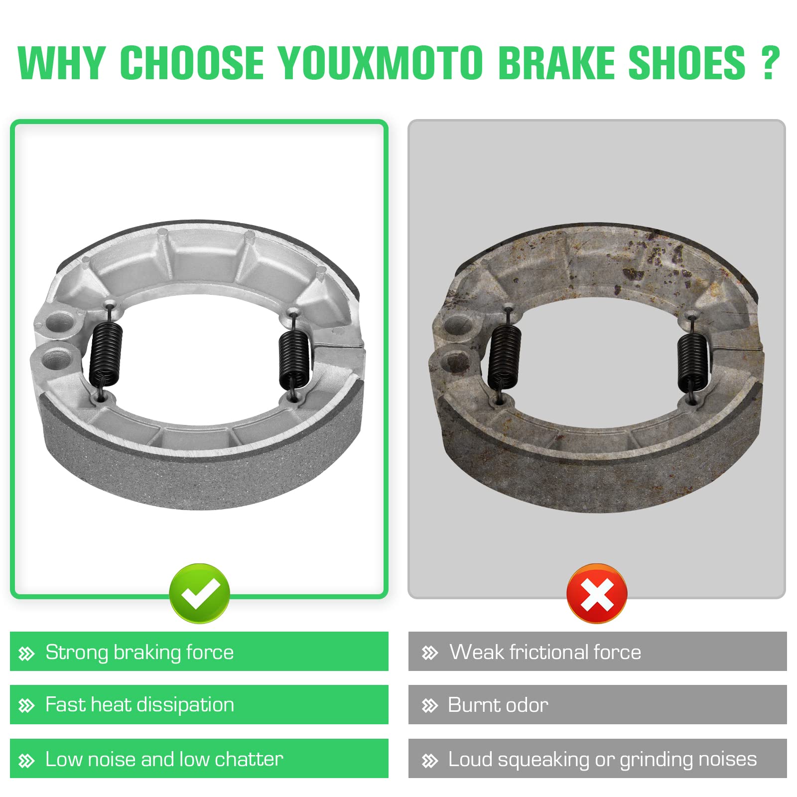 Condition photo showing New/Like New for youxmoto front brake pads rear shoes drum fit for honda shadow spirit vt750 dc 2001-2014/ vt750 aero