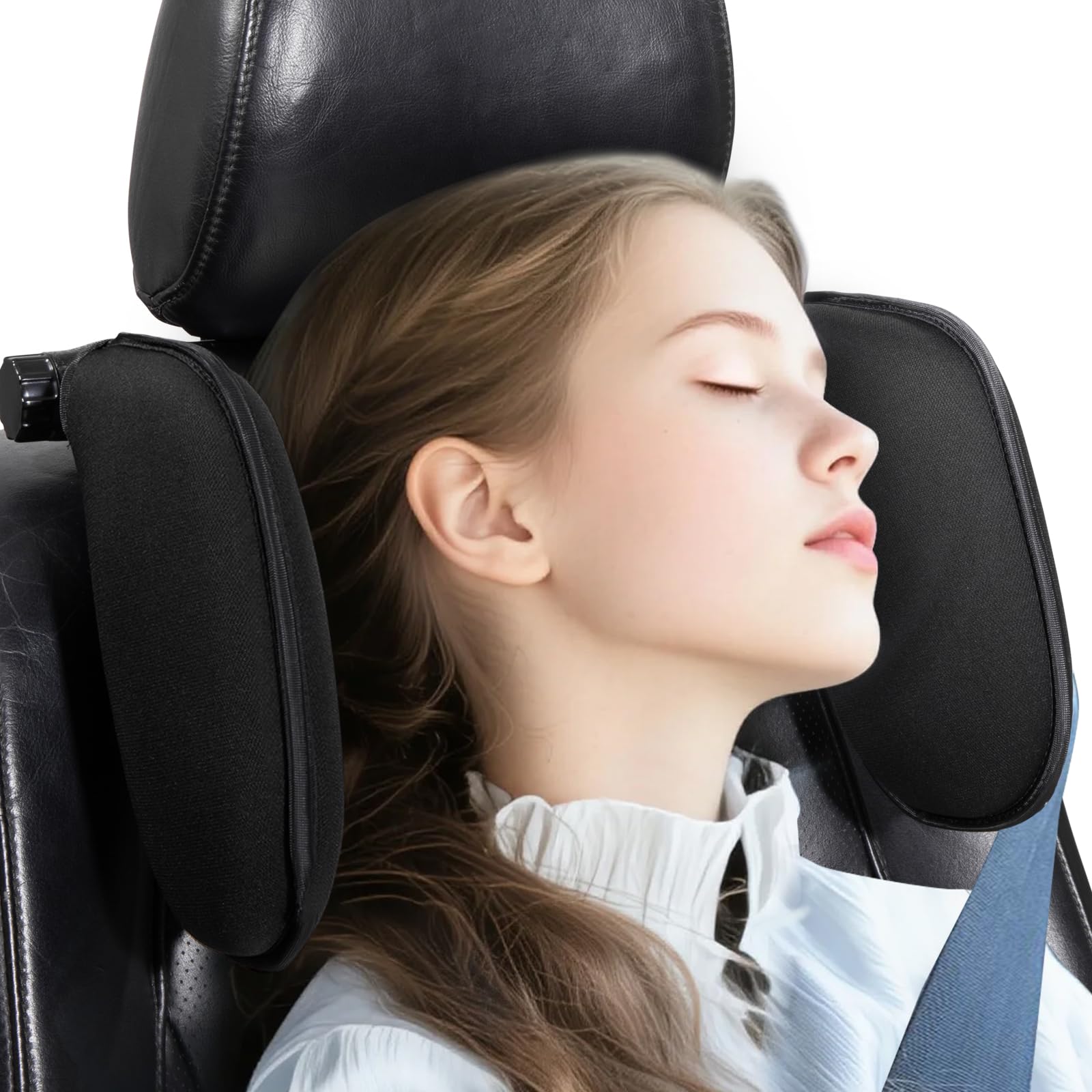 Photo 1 of Spurtar Car Headrest Pillow for Kids, 180° Toddlers Adjustable Travelling Neck Pillow Head Rest, Road Trip Essentials,Match with Booster Seats Fit for Pole Distance min 2in (5cm) & max 7in (18cm)