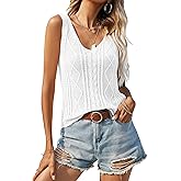 Dellytop Women's V Neck Knit Tank Tops 2025 Summer Casual Sleeveless Shirts Sweater Vest