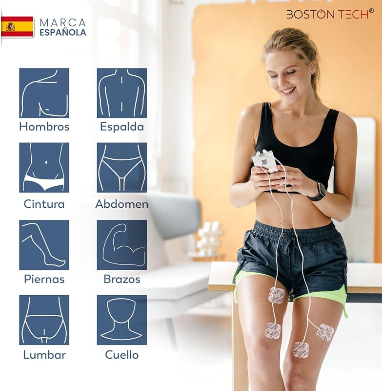 ® Estimulador Eletromuscular | 3 em 1: TENS + EMS + Fitness | Alívio eficaz da dor + Treino | 2 canais + 50 modos + 16 níveis de intensidade + inclui caixa + 4 eletrodos