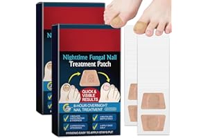 CUTRIVO 64 Pcs Fungal Nail Patches, Nighttime 8-Hour Toenail Fungus Care, Patch Form, Unscented, for Discoloured and Damaged 