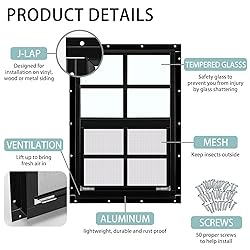 Tandefio 2 Pcs 12'' x 18'' Black Flush Mount Shed