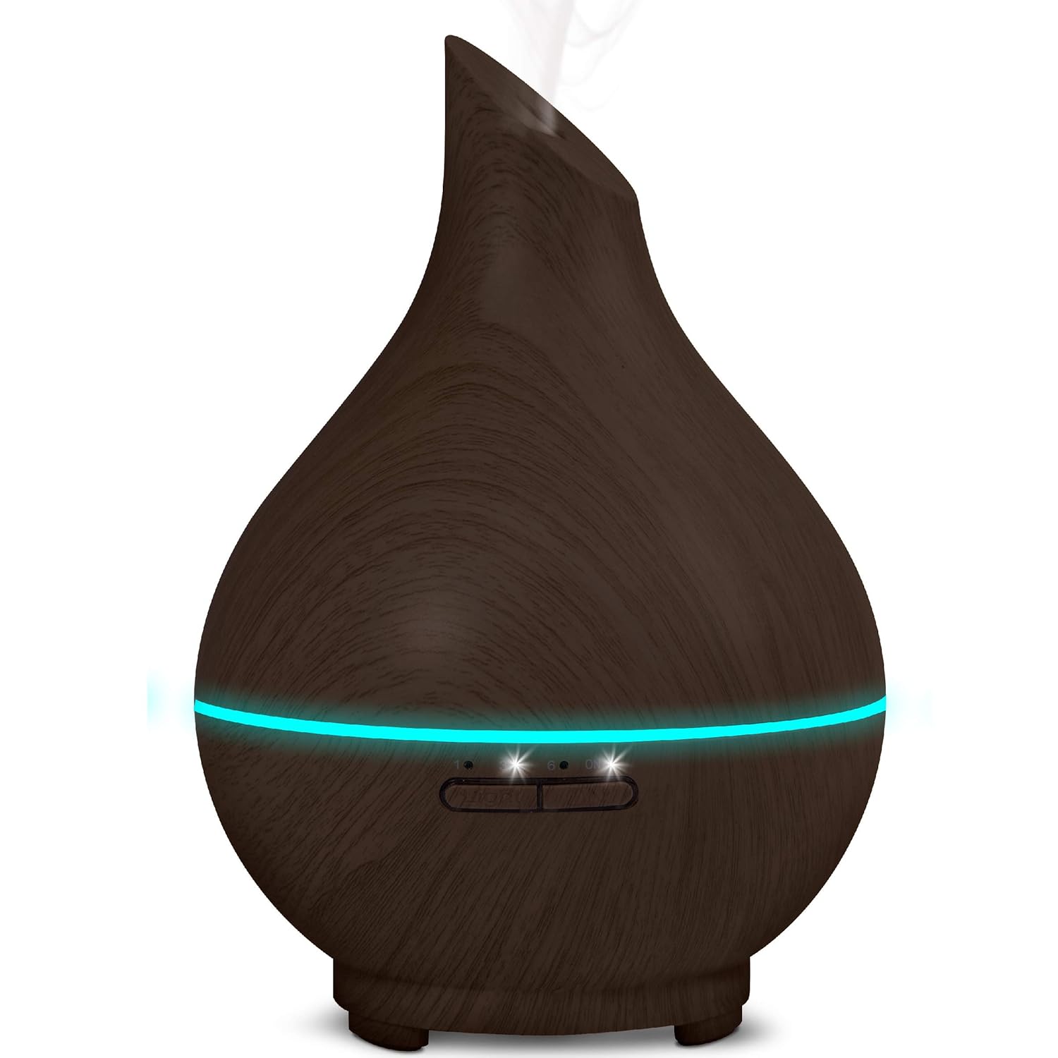 SHARPER IMAGE Essential Oil Aromatherapy Large Mist Diffuser, 13.5 Ounce Capacity, Faux Dark Wood