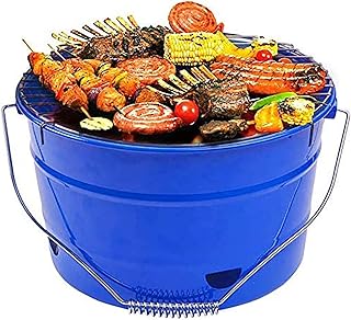 Uten Grilleimer Feuerkorb Grill BBQ Holzkohlegrill Kleinen Grill Mini Grill Tragbar Picknickgrill für Garten Camping Park Festivals Party BBQ-Geeignet für 1-4 Personen