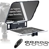 Desview T3 Teleprompter for Camera &amp; Smartphone - Supports iPad/Tablet up to 10" - Beam Splitter Glass with Bluetooth Remote - Wide Angle Support for YouTube, TikTok &amp; Live Streaming