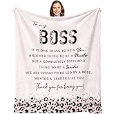Vepvlahu Valentines Day Boss Appreciation Gifts for Women Men, Boss Lady Blanket for Women, Boss Day Gifts for Her/Woman/Female, Best Boss Birthday Gifts for Woman, Boss Lady Throw Blanket 60"X50"