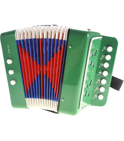 thumbnail image 2 of Meccanity 10-Key Piano Accordion - Mini Orange Accordion For Beginners & Adults, Educational Musical Instrument 2 of 12