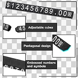 Qunclay 50 Sets Price Display Cube Number Letter