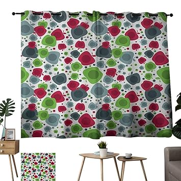 Amazon Com Warm Family Long Curtains Apple Abstract Colorful