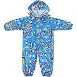 Toddler Rain Suit with Hood Waterproof Coverall Kids Baby One Piece Rainsuit Outdoors Rain Wear 1-7 Years