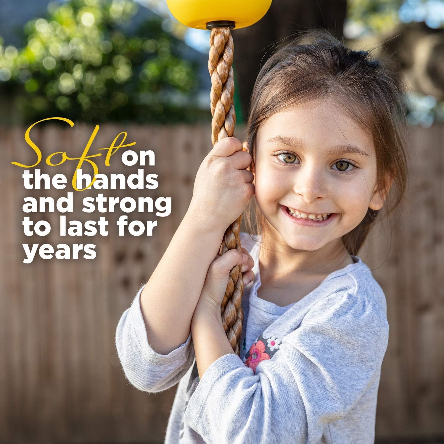 Climbing Rope Tree Swing with Platforms and Disc Swings Seat - Playground Swingset Accessories Outdoor for Kids - Trees House Tire Saucer Swing Outside Playset Toys - Carabiner and 4 Ft Tree Strap: Toys & Games