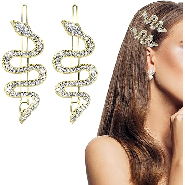 Lurrose 4er-Set Schlangen-Haarclips – Vintage Metall-Barrettes In Gold & Silber, Dekorativ Für Frauen & Mädchen