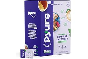 Pyure Organic Stevia Packets | Zero Calorie Sweetener for Coffee, and Baking | Granulated Stevia Sugar Substitute | Plant-Based, Keto, Diabetic & Paleo Friendly | USDA Organic, Non-GMO | 240 Packets