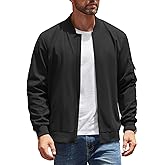 COOFANDY Men's Lightweight Bomber Jackets Casual Spring Fall Windbreaker Jacket Light Zip Up Coat With Pocket