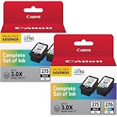Canon PG-275XL / CL-276XL Ink Cartridge Set &ndash; 2 Pack (2 Black, 2 Color) | High-Yield Compatible Replacement PIXMA TS3520, TS3522, TR4720 &amp; More | Sharp Black Text &amp; Vibrant Color Prints