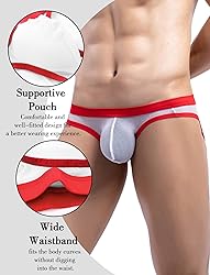 FEOYA Men's Low Rise Bikini Underwear See Through