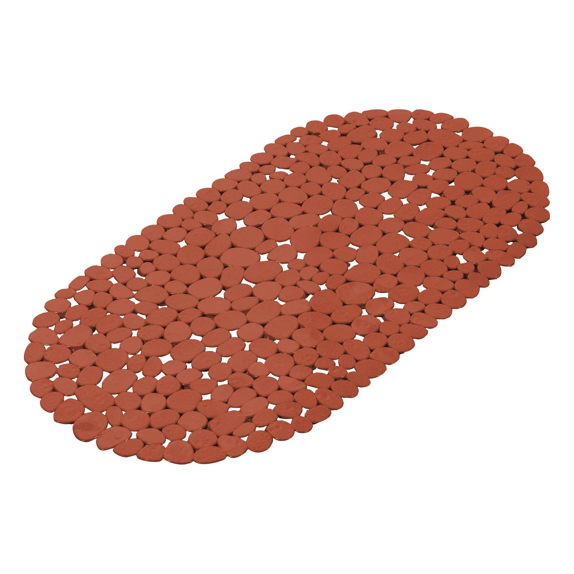 douceur d'intérieur, Bathtub Bottom 36 x 69 cm Terracotta, Plain PVC, Vitamin