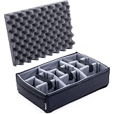 Grey Padded Dividers &amp; Lid Foam for The Pelican 1485 Air case. | Soft microfiber fabric dividers