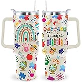 sxmluedn Daycare Teacher Gifts Daycare Insulated Tumbler Cup Daycare Teacher Appreciation Gifts For Women Men 40 Oz Daycare Teachers Travel Mug With Straw And Handle