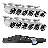 PANOOB 16 Channel Security Camera System, 4K 16CH PoE NVR 4TB HDD, 12PCS 8MP Wired Outdoor Home Surveillance IP PoE Cameras w/AI Human Vehicle Detection, Remote Playback Built-in Mic, PB37F1216-8M