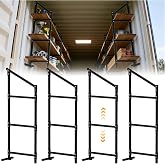 Shipping Container Shelf Brackets 4 Pack, 58" H x 23" W Bracket Adjustable Heavy Duty Steel Cargo Shipping Container Shelves, 3-Tier Power Coated Shipping Container for Organization, Black