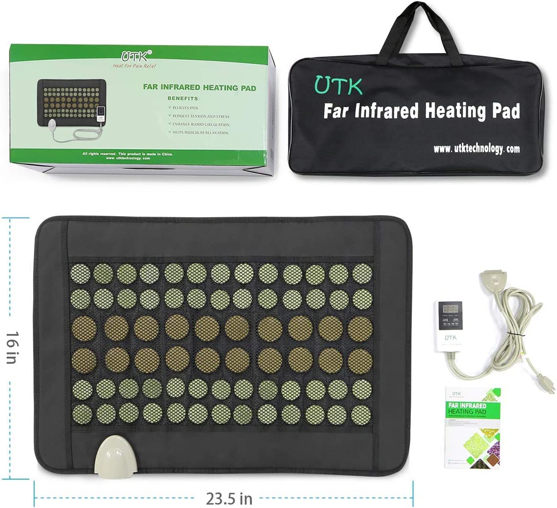 UTK Heating Pad for Back, Far Infrared Natural Jade and Tourmaline