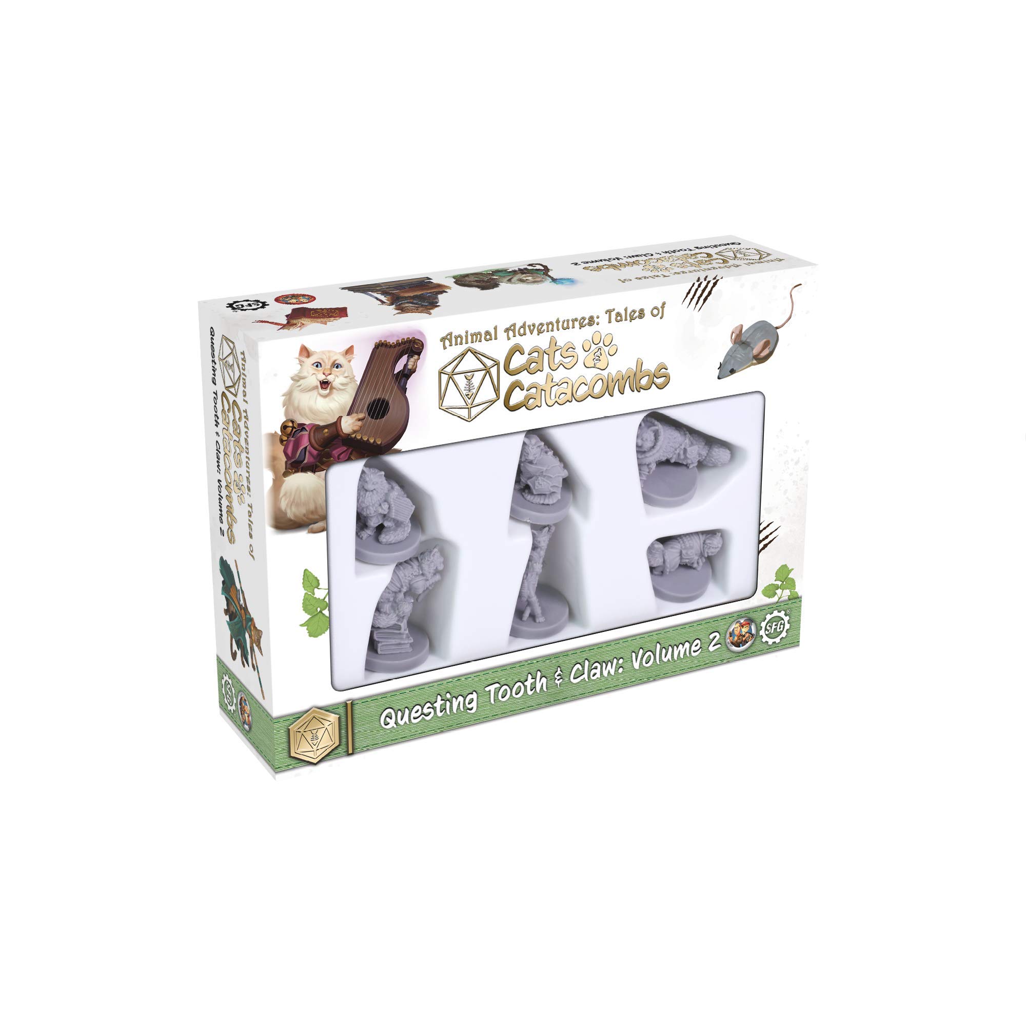 Steamforged Games Animal Adventures: Cats and Catacombs Questing Tooth and Claw Roleplaying Miniatures 5E Compatible Volume 2