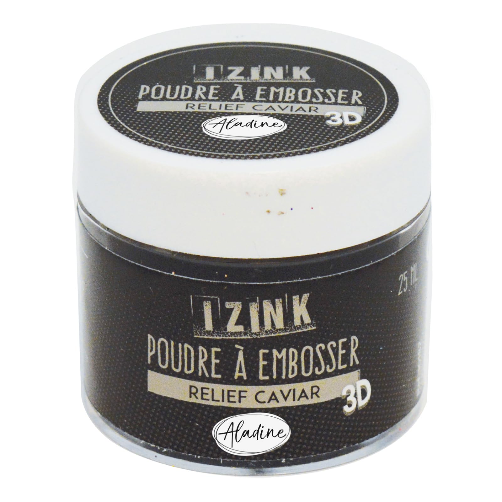 Izink Caviar Embossing Powder - Embossing - 3D Volume Effect for Scrapbooking and Creative Cartery - Embossing Scrap in Black Caviar Colour - 25 ml jar