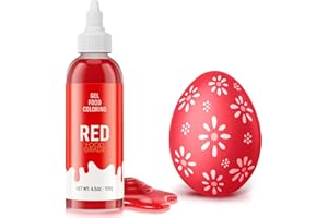CHERRYSEA Food Coloring Gel for Baking Cake Food Coloring 4.5OZ Vibrant Gel Food Dye for Easter Egg,Icing, Fondant, Macaron, Frosting, Cookie, Gluten Free Vegan Tasteless Large Size (128g)/Bottles - Red