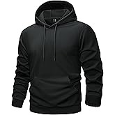 TACVASEN Mens Hoodies Fleece Lined Pullover Athletic Water-resistant Casual Workout Midweight Sweatshirts Kangaroo Pockets