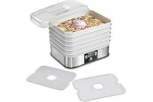 Hamilton Beach 32100C Digital Food Dehydrator, 5 Tray, Gray