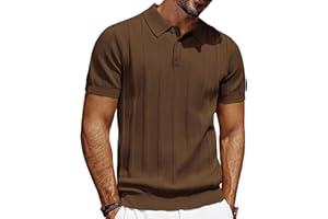 PJ PAUL JONES Mens Polo Shirts Short Sleeve Textured Knit Polo Shirt Ribbed Casual Golf Shirts