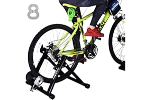 HEALTH LINE PRODUCT Bike Trainer Stand for 26"-28" Mountain & 700C Road Bikes, Indoor Stationary Bicycle Exercise w Quiet Noise Reduction/Wider 8 Levels Resistance