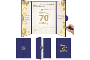 TTNOOK 70th Birthday Decorations for Men Women, Navy Blue 70th Birthday Guest Book Large Signature Book Poster, Cheers to 70 Years Old Gift Happy 70th Birthday Sign Card Table Sign 70th Birthday Party Favor