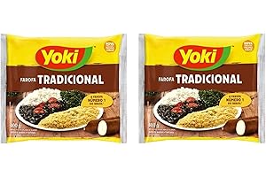 Yoki Seasoned Cassava Flour Farofa de Mandioca Pronta 400g, 14 Ounce (2 Pack)