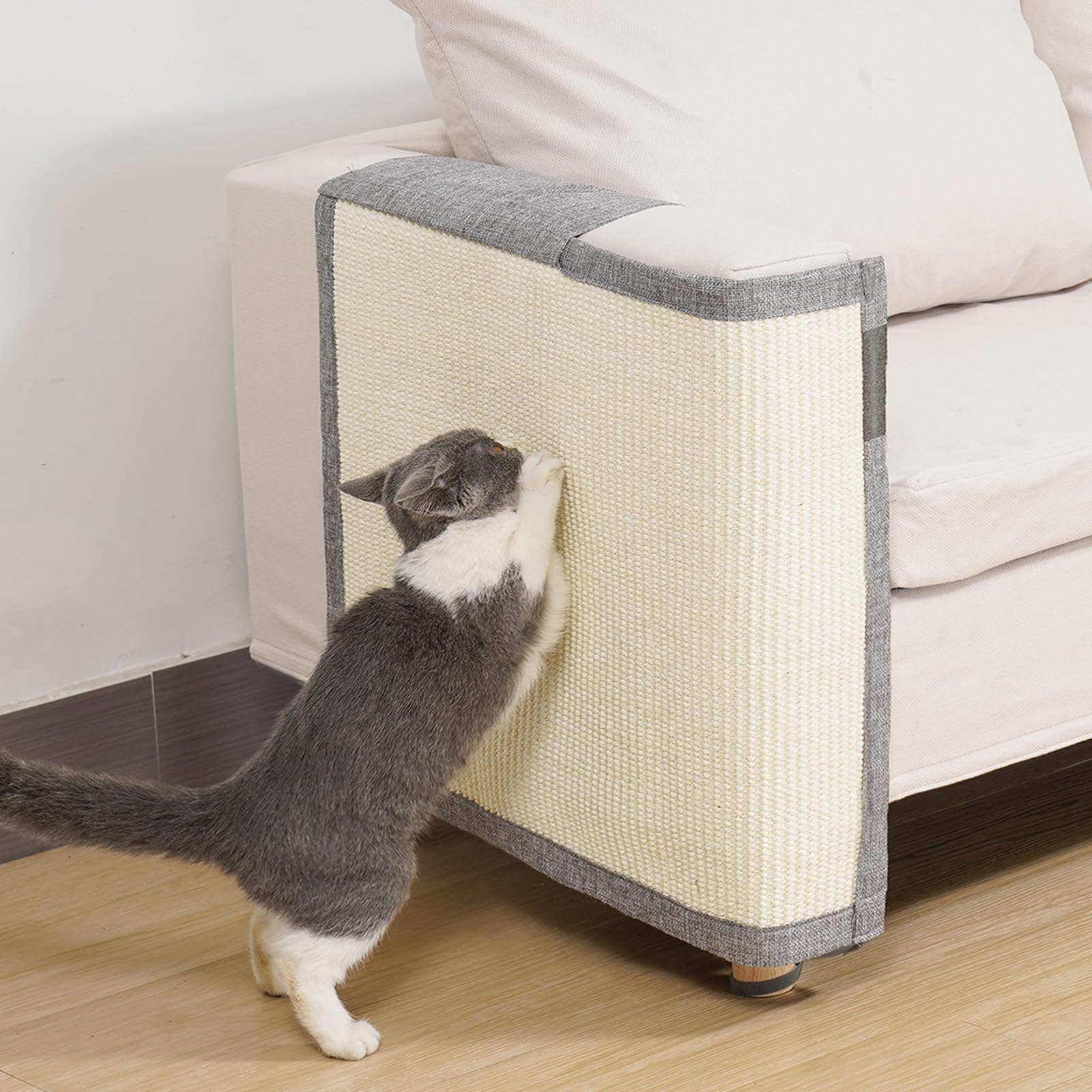 Photo 1 of Uross Natural Sisal Cat Couch Protector Scratch Furniture Protector- Couch Protector from Cat Claws, Anti Couch Corner Sofa Protectors Furniture Scratch Guards for Cats - Right