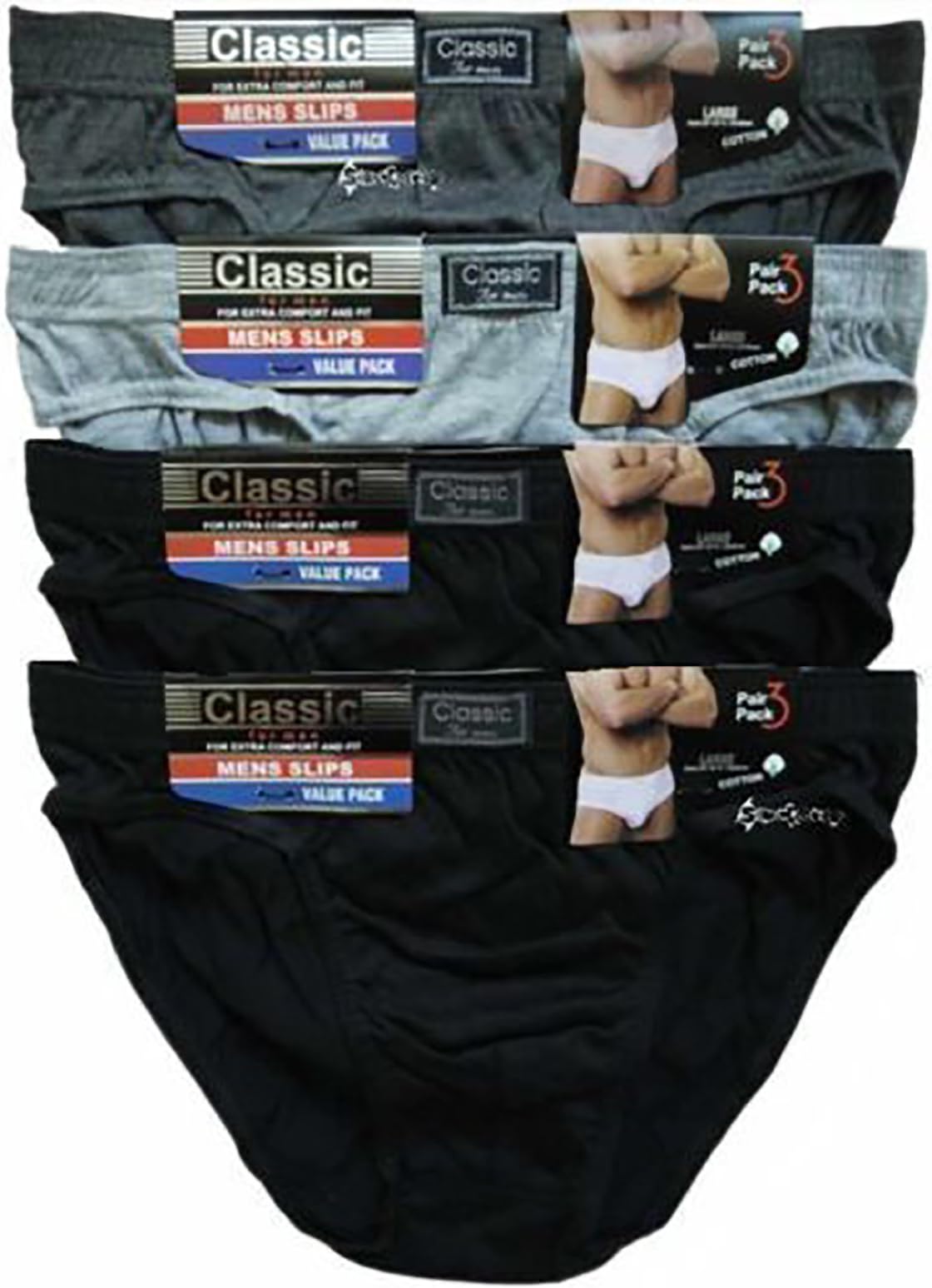 NEW MENS TEENS CLASSIC 6/12 PAIR MULTIPACK MIXED EVERYDAY 100% COTTON BRIEFS