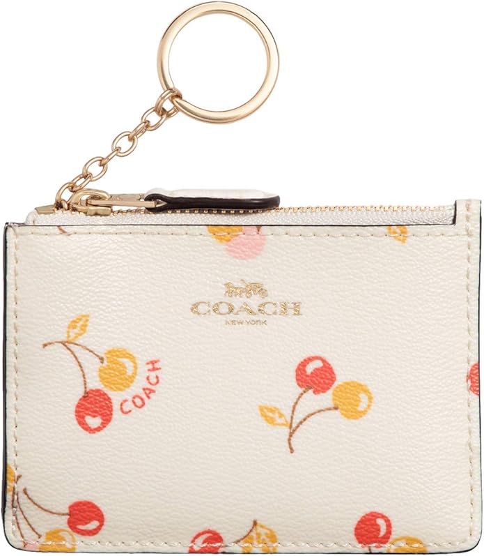 COACH Cherry Print Mini ID Skinny Chalk/Multi One Size Shoes