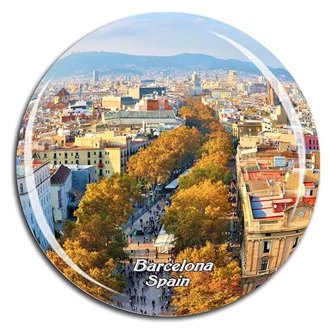 Weekino España Las Ramblas Barcelona Imán de Nevera 3D de Cristal ...