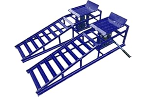 GARVEE Car Truck Service Ramps,Portable Car Ramps for Oil Changes,2 Pack 12000 LBS (5 T) Capatity Car Lifts for Home Garage,Vehicle Auto Garage Repair.Lift Height Adjust 9.8 in-15 in (Blue 5 T)