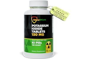 Potassium Iodide Tablets 130 mg | 120ct Iodine Tablets for Radiation Exposure - Potassium Iodine Pills - YODO Naciente - KI Pills - Made in USA - ThyroShield