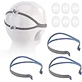 3 Groups Replacement Headgear for The ResMed Airfit P10 Nasal Pillow CPAP Mask, Blue and Gray Color in Single Wrapped/Sealed Safe Package