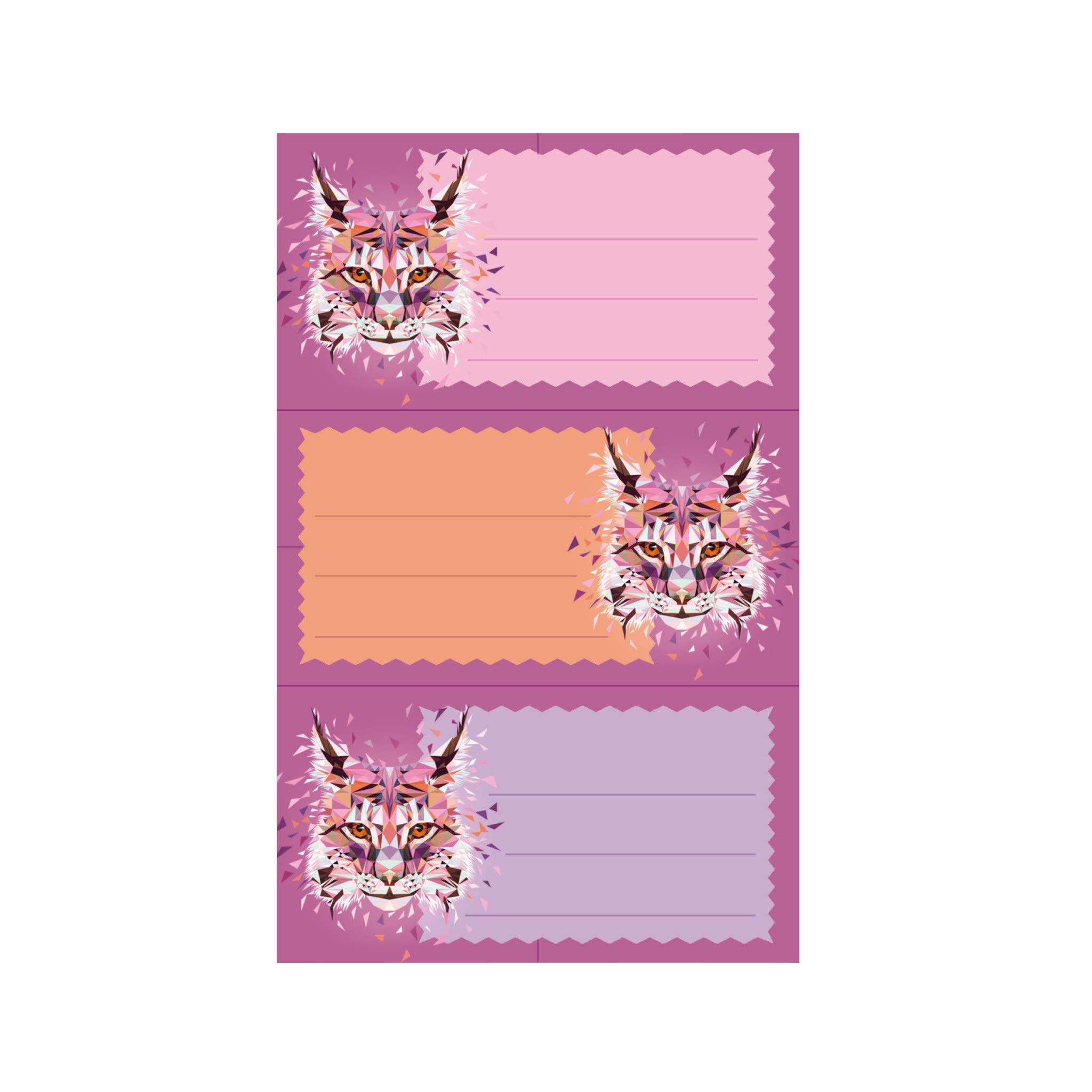 Herlitz 50028214 Book Labels with Wild Animals Lynx Motif